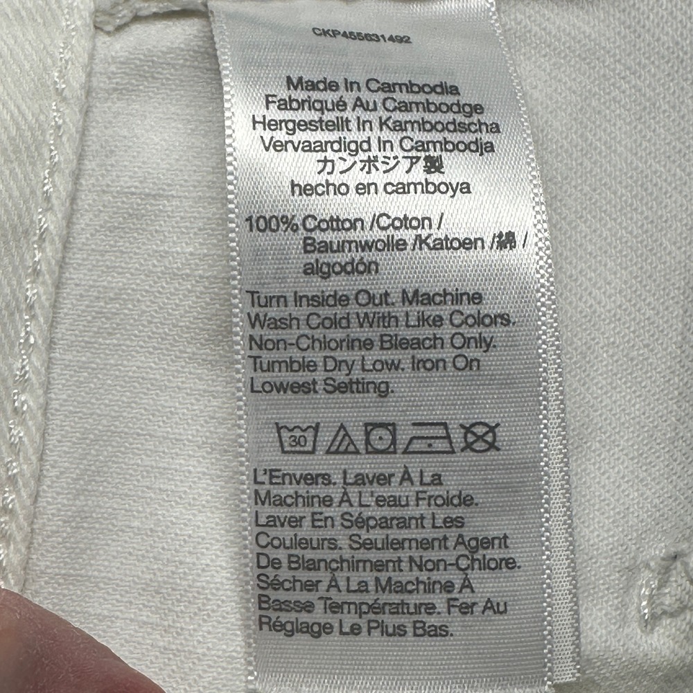 Madewell Relaxed Denim Shorts White Frayed Hem Button Fly Womens‎ Size 26 - Picture 5 of 12